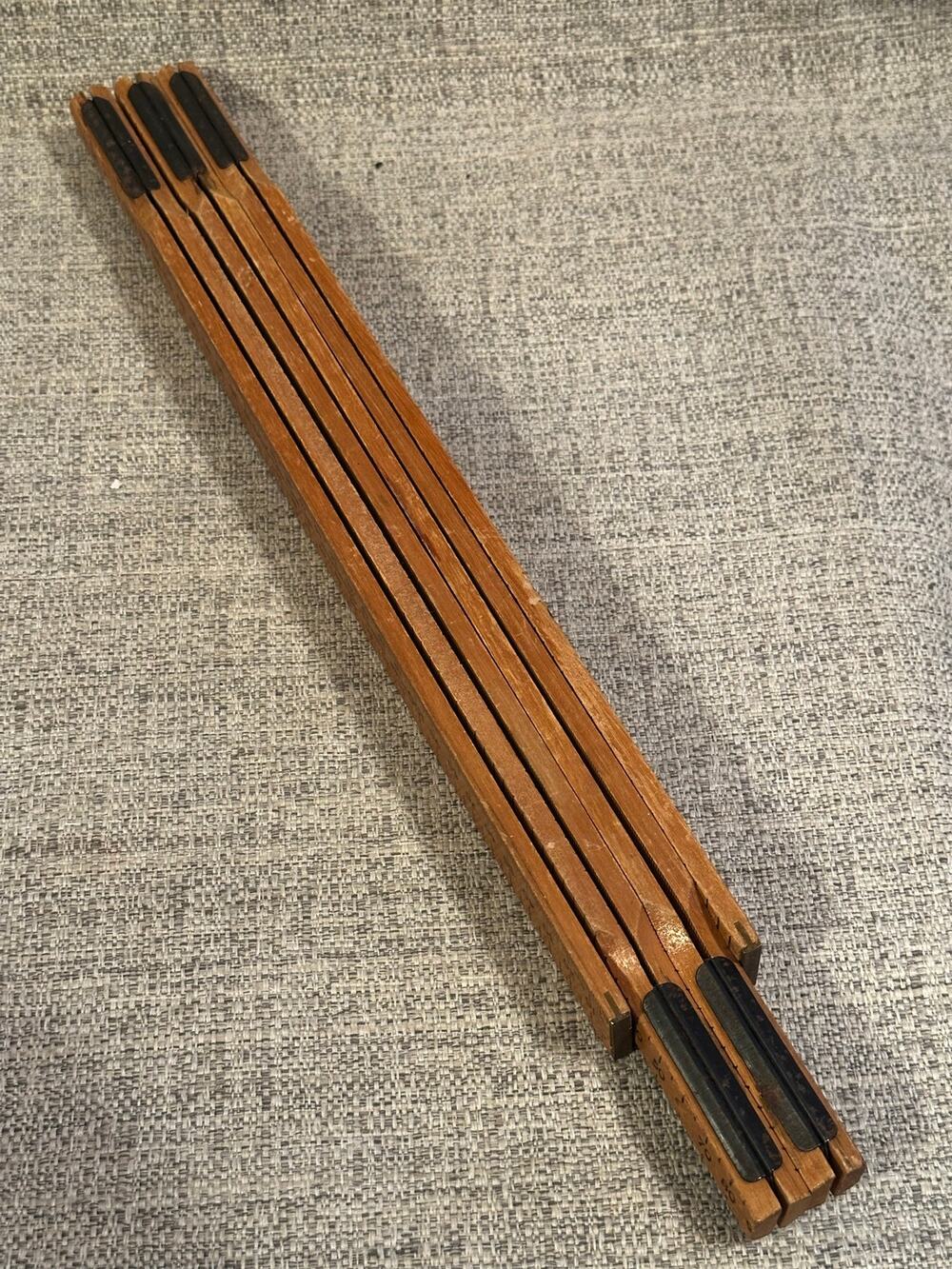 VTG Rabone Chesterman No. 1641 Folding Carpenter Rule 2 Meter Wood Made England